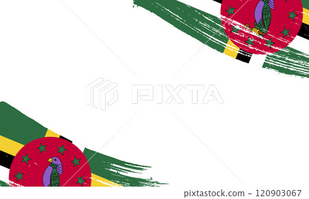 dominica Flag with Brush Stroke Effect, Grunge brush stroke. Watercolor painting flag 120903067