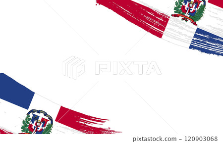 Dominican  Flag with Brush Stroke Effect, Grunge brush stroke. Watercolor painting flag 120903068