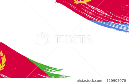 Eritrea Flag with Brush Stroke Effect, Grunge brush stroke. Watercolor painting flag 120903076