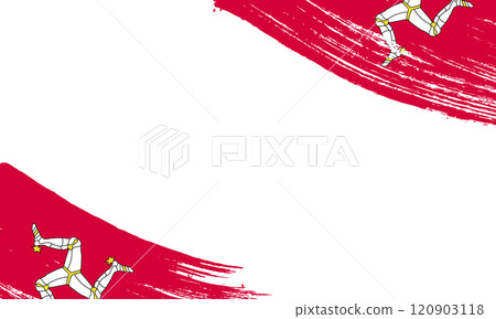 Isle of Man Flag with Brush Stroke Effect, Grunge brush stroke. Watercolor painting flag Isle of Man Flag with Brush Stroke Effect, Grunge brush stroke. Watercolor painting flag 120903118