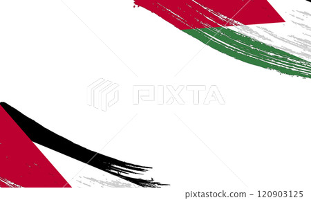 Jordan Flag with Brush Stroke Effect, Grunge brush stroke. Watercolor painting flag 120903125