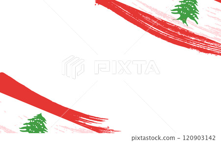 Lebanon Flag with Brush Stroke Effect, Grunge brush stroke. Watercolor painting flag 120903142