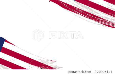 Liberia Flag with Brush Stroke Effect, Grunge brush stroke. Watercolor painting flag 120903144