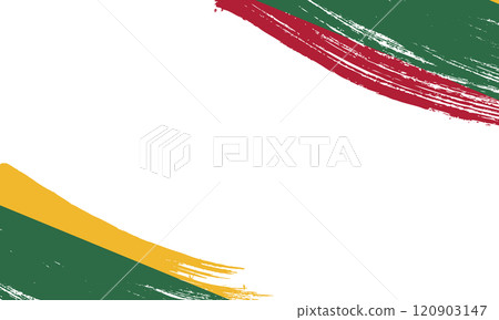 Lithuania Flag with Brush Stroke Effect, Grunge brush stroke. Watercolor painting flag 120903147