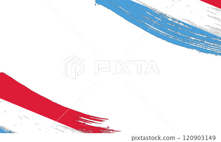 Luxembourg Flag with Brush Stroke Effect, Grunge brush stroke. Watercolor painting flag 120903149