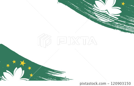 Macau Flag with Brush Stroke Effect, Grunge brush stroke. Watercolor painting flag Macau Flag with Brush Stroke Effect, Grunge brush stroke. Watercolor painting flag 120903150