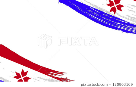 Flag with Brush Stroke Effect, Grunge brush stroke. Watercolor painting flag 120903169
