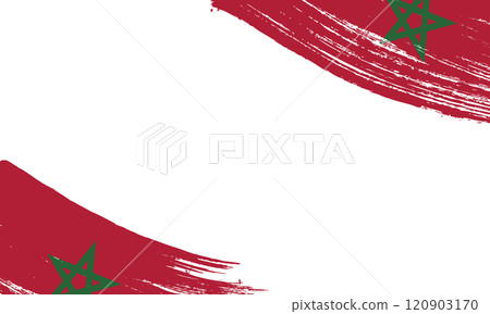 morocco Flag with Brush Stroke Effect, Grunge brush stroke. Watercolor painting flag 120903170