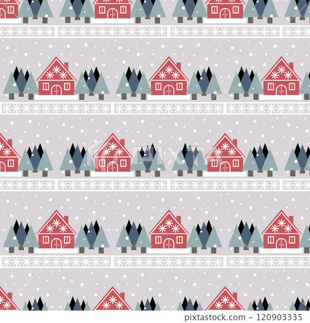 Scandinavian seamless pattern winter. vector 120903335