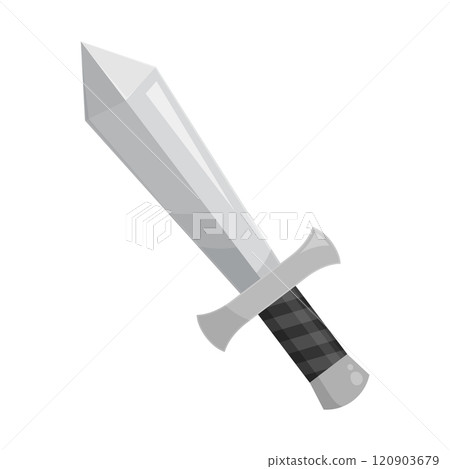 可愛的劍插畫_灰色 120903679