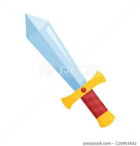 Cute sword illustration_yellow and red 120903682