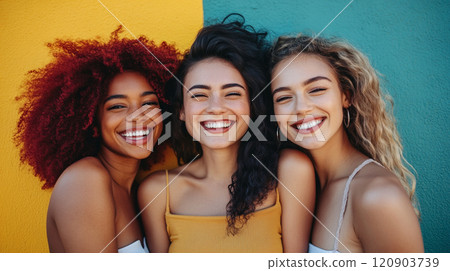 三個微笑的女人的肖像 三個微笑的女人的肖像 120903739
