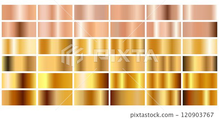 Gold vector palette. Set of gold metal textures. 120903767
