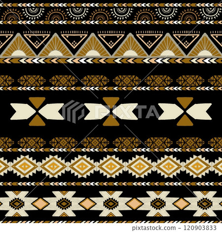 African ethnic fabric, inspired by Egyptian art, features rich brown and green tones that seamlessly blend ancient Egyptian ethnic with a modern twist. Combining the ethnic beauty is crafted for the  120903833