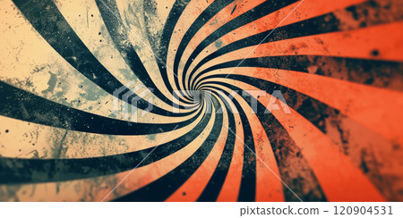 A dynamic spiral with bold, comic-style lines. 120904531