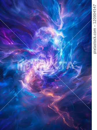 Cosmic abstract background, celestial blue and purple rays, otherworldly light interior wall 120904547