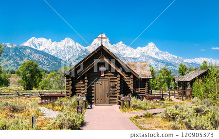 Historic Chapel of the Transfiguration in Grand Teton National Park, Wyoming, United States 120905373