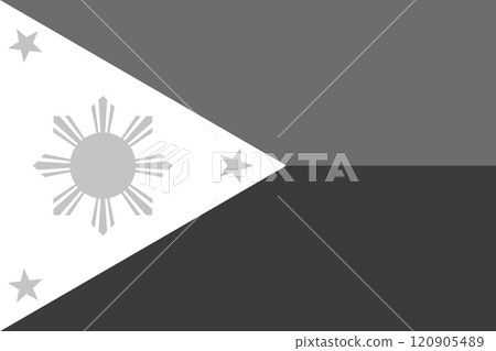 Philippines flag - greyscale monochrome vector illustration. Flag in black and white 120905489