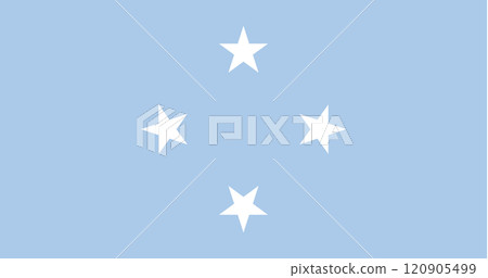 Federated States of Micronesia flag in official colors, dimensions and aspect ratio. Vector flag symbolizing national pride, identity, heritage, patriotism and authority Federated States of Micronesia flag in official colors, dimensions and aspect ratio. Vector flag symbolizing national pride, identity, heritage, patriotism and authority 120905499