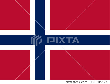 Norway flag in official colors, dimensions and aspect ratio. Vector flag symbolizing national pride, identity, heritage, patriotism and authority Norway flag in official colors, dimensions and aspect ratio. Vector flag symbolizing national pride, identity, heritage, patriotism and authority 120905524