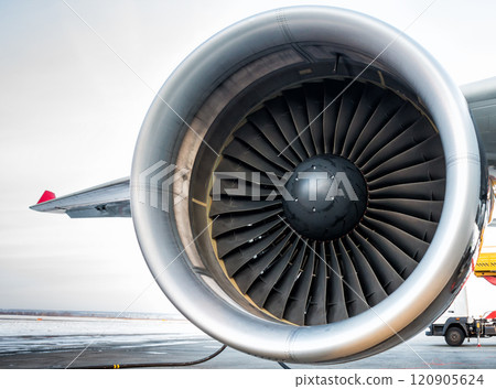 Close-up of engine of jet plane 120905624