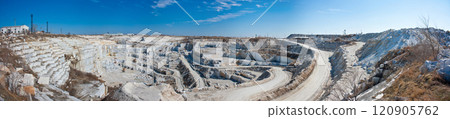 Panorama of a large quarry for marble 120905762