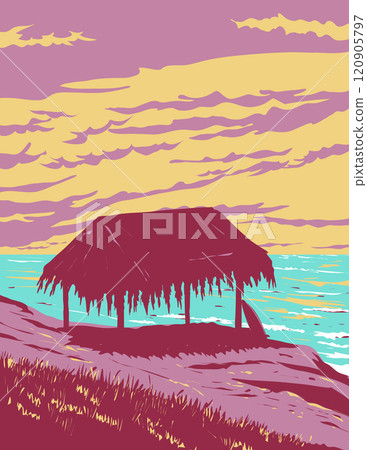 Windansea Beach in La Jolla San Diego California WPA Poster Art 120905797
