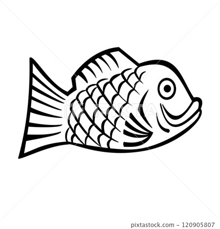 Taiyaki Fish Cake of Tai or Red Sea Bream Side View Retro 120905807