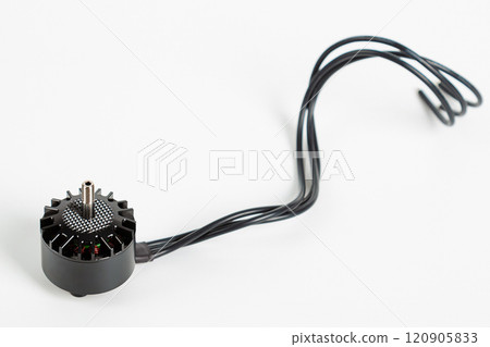 Motor for the FPV drone on a white background. It is suitable for many types of quadcopters. 120905833