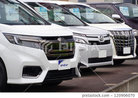 Used car image: Minivans lined up at a dealership Used car image: Minivans lined up at a dealership 120906070