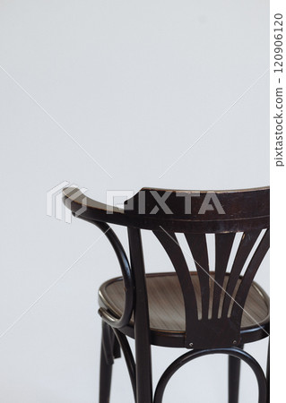 Wooden black chair on white background 120906120