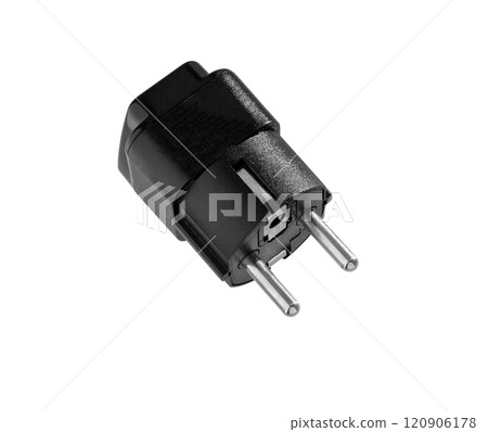 Black electrical plug close-up Black electrical plug close-up 120906178