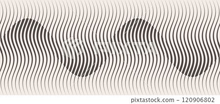 Abstract art geometric background with vertical lines. Optical illusion with waves and transition. Abstract art geometric background with vertical lines. Optical illusion with waves and transition. 120906802