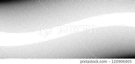 Abstract art background waves with dots. Halftone effect with dots. 120906805