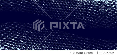 Blue winter background with dots like snow. Happy Christmas and New Year illustration with dots in  waves. 120906806