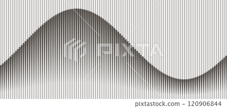 Abstract art geometric background with vertical lines. Optical illusion with waves and transition. 120906844