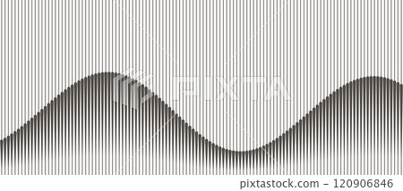 Abstract art geometric background with vertical lines. Optical illusion with waves and transition. 120906846