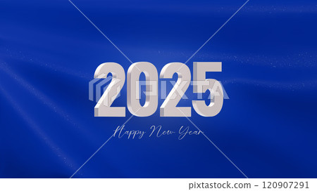 Happy New Year 2025. New modern 3d vector design. White silver 2025 with on dark blue textile background. Template for New Year banners, flyers, greeting cards Happy New Year 2025. New modern 3d vector design. White silver 2025 with on dark blue textile background. Template for New Year banners, flyers, greeting cards 120907291