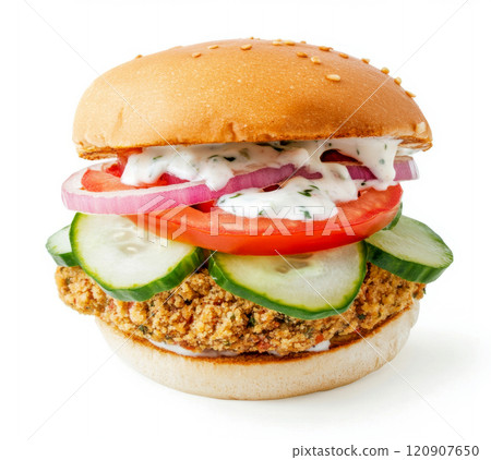 Fresh delicious vegan burger 120907650