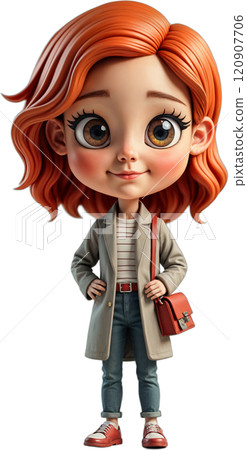 Cartoon character with red hair. Cartoon character with red hair. 120907706