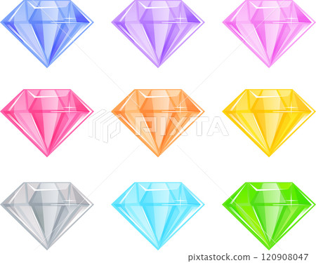 Set of colorful diamonds Vector illustration material 120908047