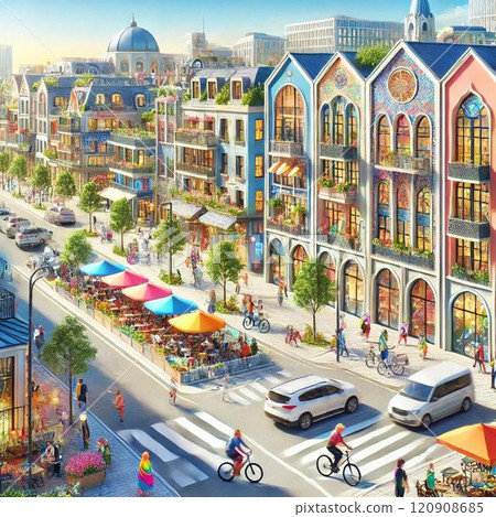Colorful cityscape 120908685