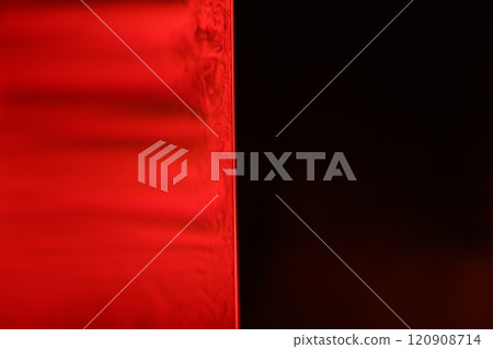 Red reflections of liquid in macro, red liquid surface, bubbles in macro, connection of bubbles in macro, cell from liquid, horror background, glossy panels 120908714