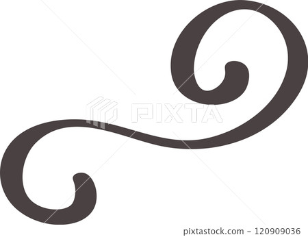 Hand drawn swirl design adds a touch of elegance and sophistication, creating a visual sense of movement and grace with its flowing lines and intricate curves 120909036