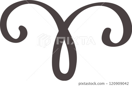 Dark brown aries zodiac sign forming an infinity symbol, representing the endless cycle of life, death, and rebirth associated with the astrological sign of aries Dark brown aries zodiac sign forming an infinity symbol, representing the endless cycle of life, death, and rebirth associated with the astrological sign of aries 120909042
