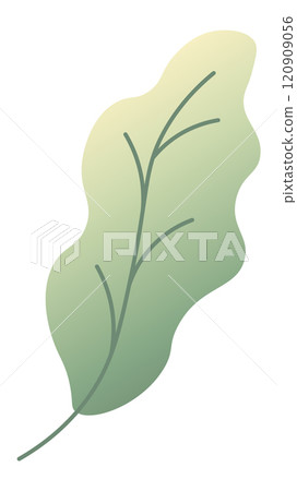 Green gradient leaf with clearly visible veins and organic shape representing nature, growth, and environmental concepts, perfect for projects related to ecology and sustainability 120909056