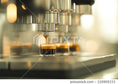 Image of brewing coffee with an espresso machine 120909153