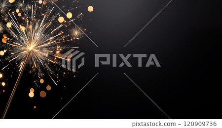 令人驚嘆的金色煙火 120909736