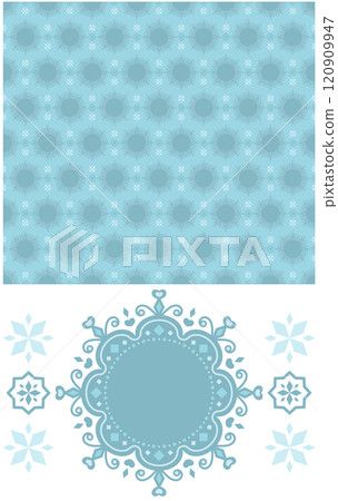 Seamless pattern texture and decorative design "Round circular lace style" pastel blue Seamless pattern texture and decorative design "Round circular lace style" pastel blue 120909947