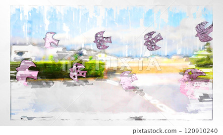 素描風格素描插畫貼紙加工廠製造黏貼貼紙 120910240